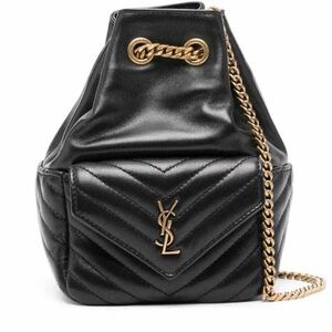 Yves Saint Laurent Black and Gold nano bucket